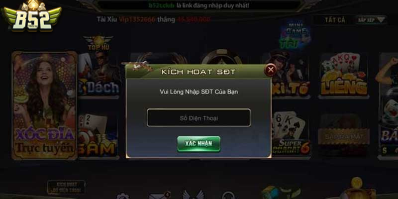 Cần số điện thoại xác minh