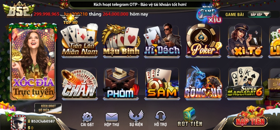 Sảnh game bài B52 Club